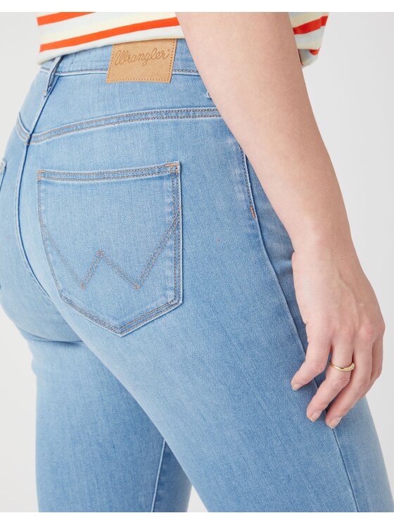 Wrangler Wrangler Jeansy HIGH SKINNY Niebieski Skinny Fit