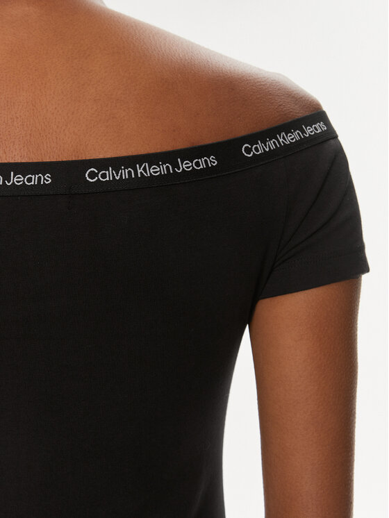 Calvin Klein Jeans Calvin Klein Jeans Blúz Logo J20J223098 Fekete Slim Fit