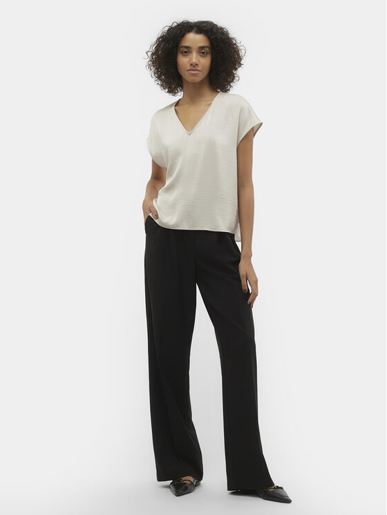 Vero Moda Vero Moda Тишърт Marys Dana 10300421 Екрю Regular Fit
