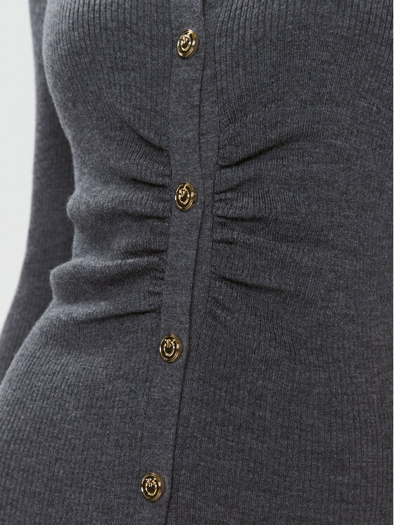 PINKO Pinko Sukienka dzianinowa Ermellino 101926 A15S Szary Slim Fit