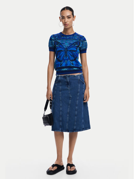 Desigual Desigual Светр Butterfly 24WWTK08 Голубий Regular Fit