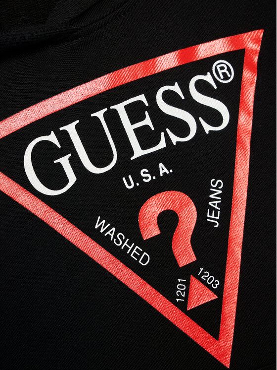 Guess Guess Majica dugih rukava L92Q09 KAUG0 Crna Regular Fit