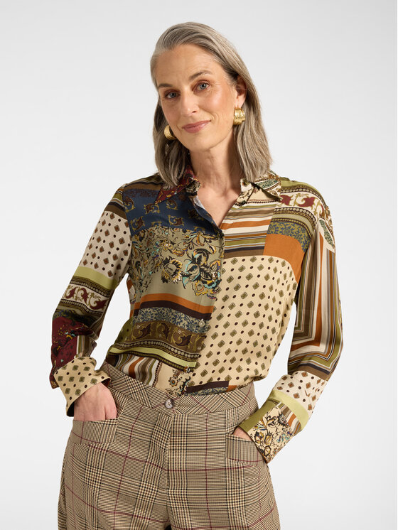 Elena Mirò Elena Mirò Koszula 5034P000351N001 Zielony Regular Fit