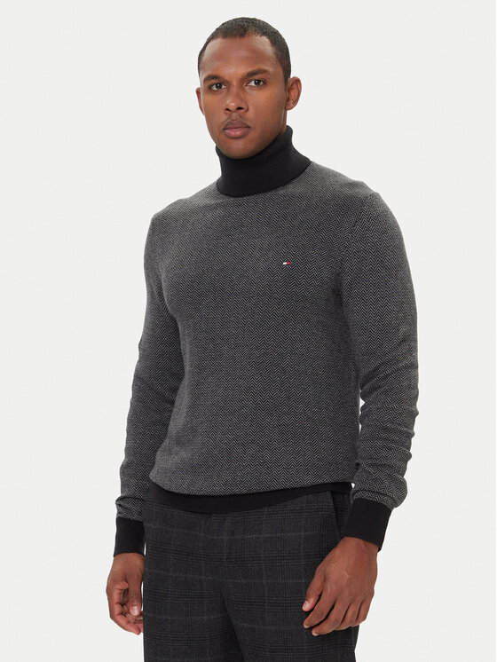 Tommy Hilfiger Bluză cu gât MW0MW40446 Gri Regular Fit