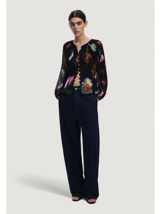 Desigual Desigual Μπλουζάκι BLUS_MOMO Μαύρο Mom Fit
