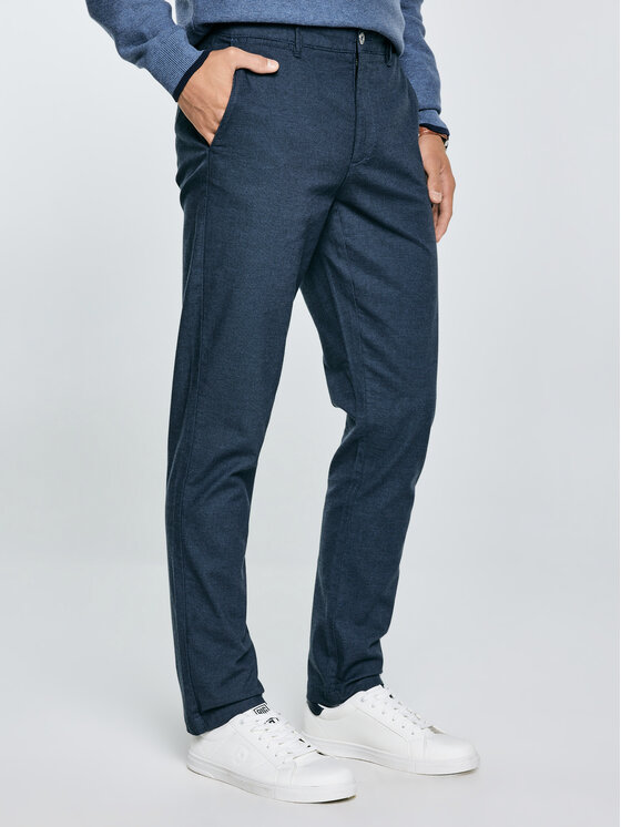 BIG STAR BIG STAR Chinosy ERHATI Granatowy Slim Fit