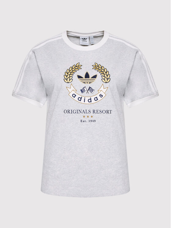 adidas adidas Póló Graphic HL6554 Szürke Loose Fit
