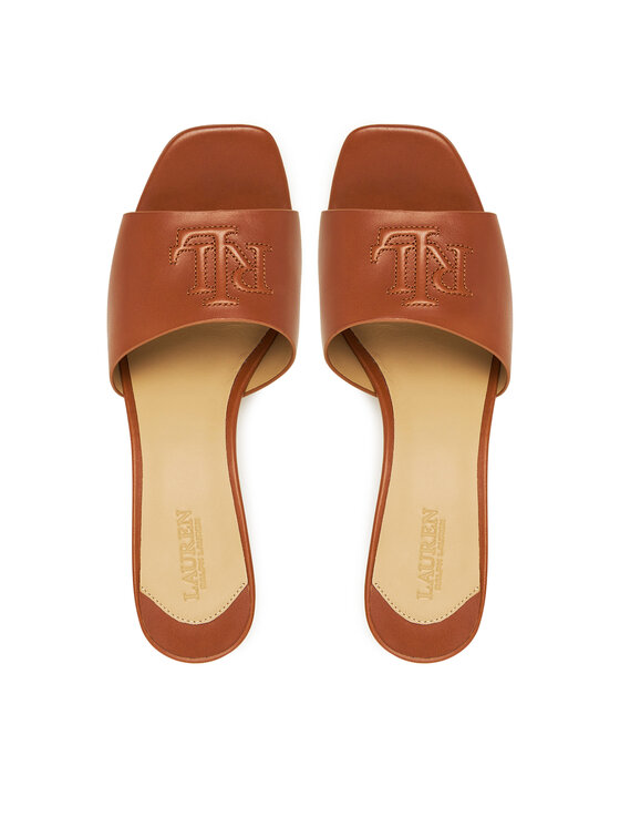 LAUREN RALPH LAUREN LAUREN RALPH LAUREN Natikači Everley Block-Heel 802974364002 Rjava