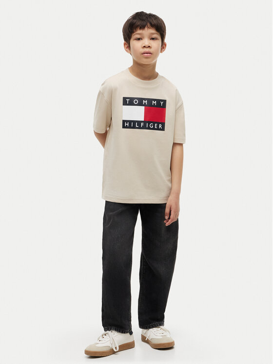 Tommy Hilfiger Tommy Hilfiger T-Shirt Heritage KB0KB10340 Μπεζ Regular Fit