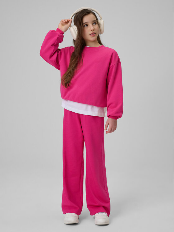 4F 4F Bluza BASIC+ Różowy Regular Fit