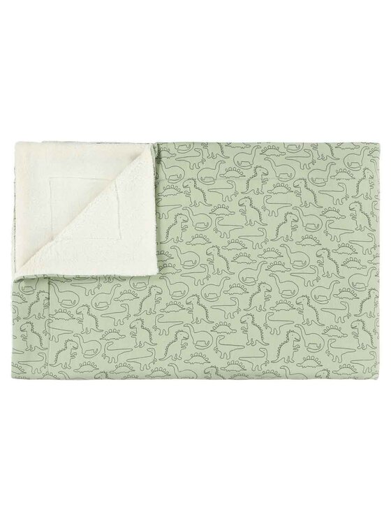 Trixie Baby Trixie Baby Kocyk dziecięcy Koc niemowlęcy polarowy 75x100 cm - Daring Dino Zielony