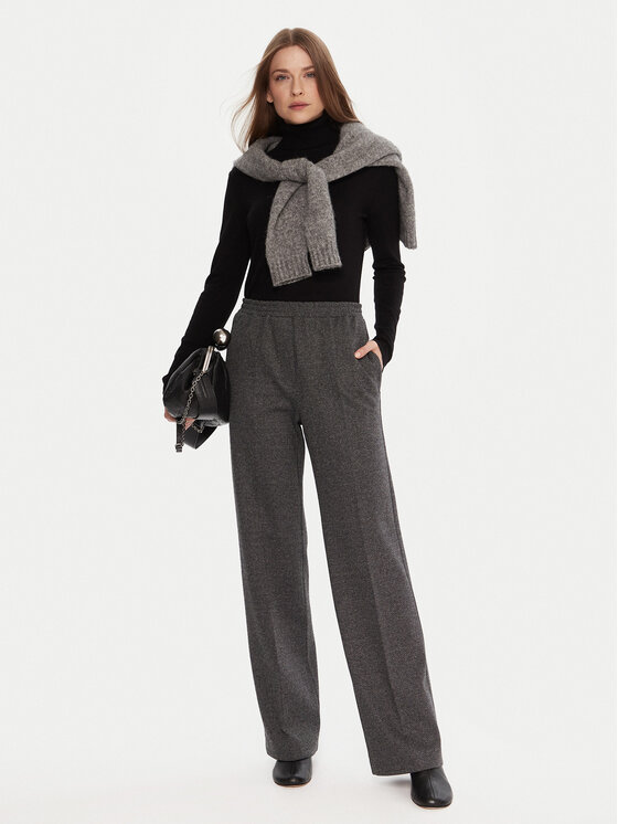 Weekend Max Mara Weekend Max Mara Kalhoty z materiálu Zelma 2525786042 Šedá Regular Fit