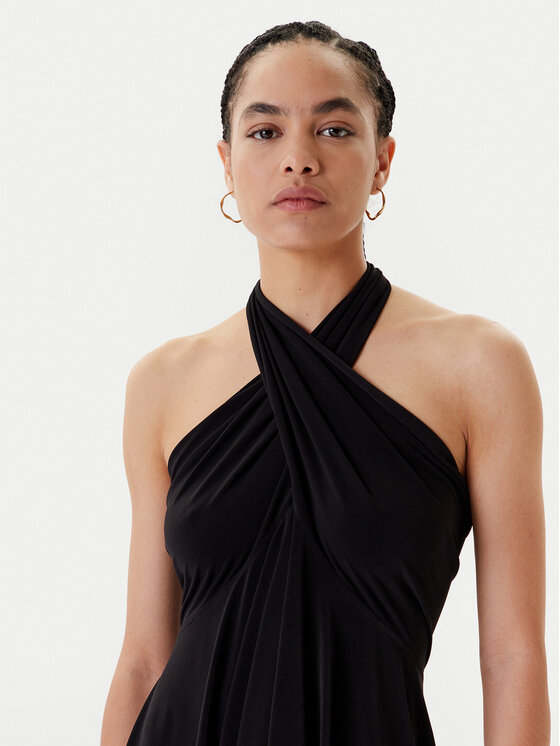 NORMA KAMALI NORMA KAMALI Коктейлна рокля KK1253PL213001 Черен Slim Fit
