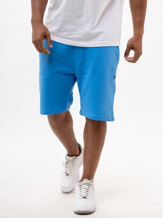 Jigga Wear Jigga Wear Szorty materiałowe Krótkie Spodenki Dresowe Męskie Niebieskie Jigga Wear Simple Crown XXL Niebieski Regular Fit