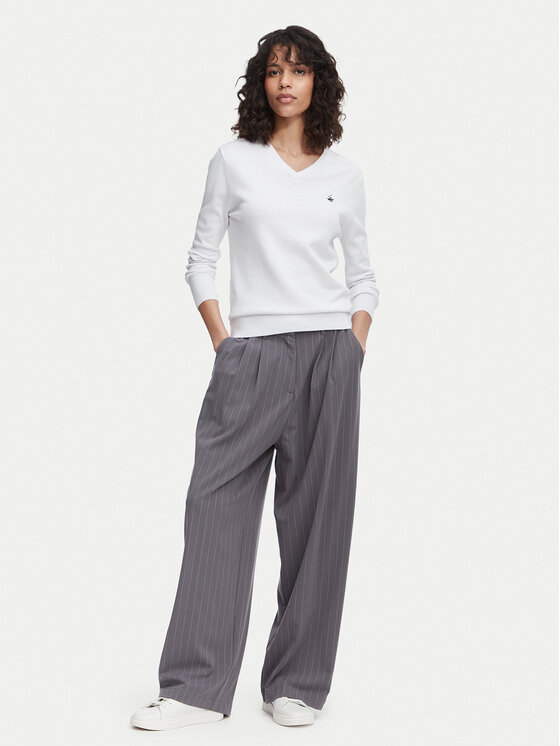 Beverly Hills Polo Club Beverly Hills Polo Club Sweter P-SS26W-M536563 Biały Regular Fit