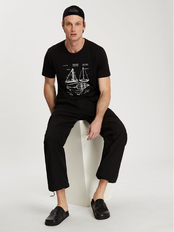 Cross Jeans Cross Jeans T-Shirt 16080-020 Czarny Regular Fit