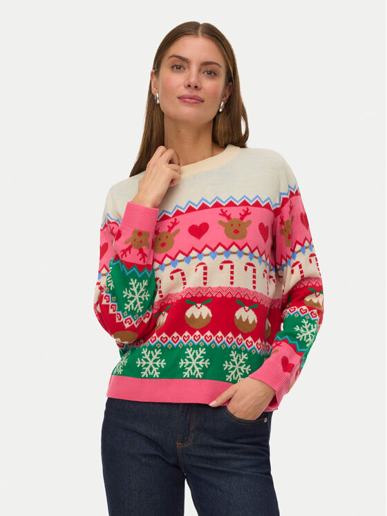 Vero Moda Vero Moda Svetr New Christmas 10334011 Barevná Regular Fit