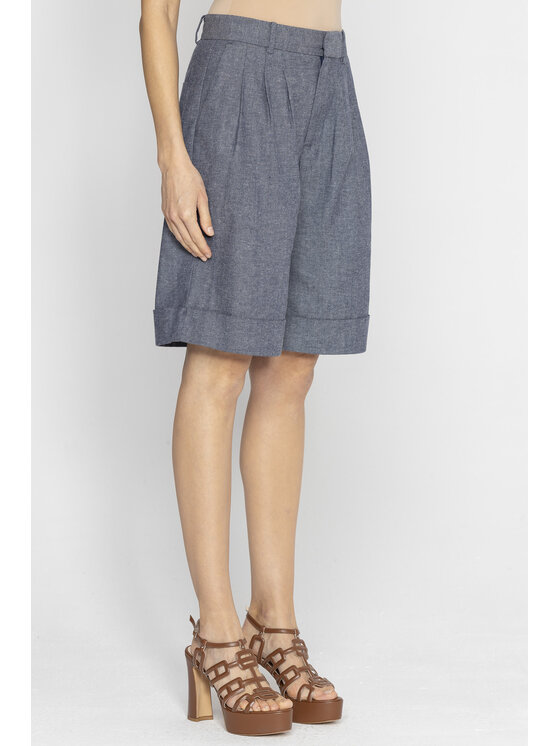 Deni Cler Milano Deni Cler Milano Szorty materiałowe T-DC-5031-E2-40-58-1 Granatowy Regular Fit