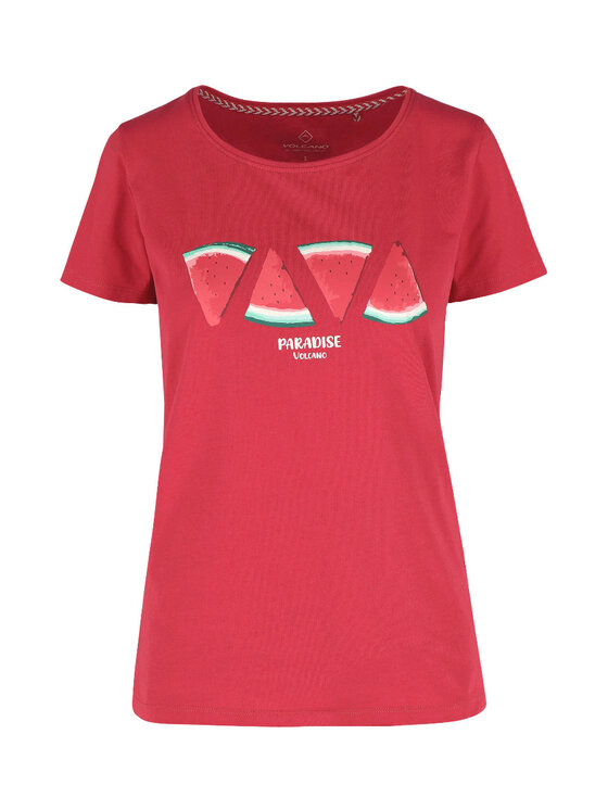 Volcano Volcano T-Shirt T-MELLA Czerwony Regular Fit