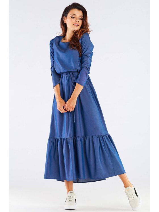 Awama Awama Vestito estivo A455 Blu Basic Fit