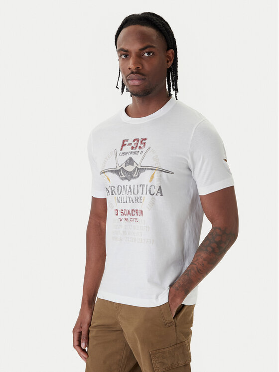 Aeronautica Militare Aeronautica Militare Tricou 261TS2536UJ00641 Alb Regular Fit