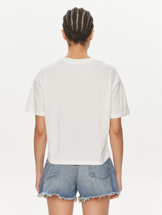 Vans Vans Tricou Fleurs Os Crop Ss VN000JG7 Écru Regular Fit