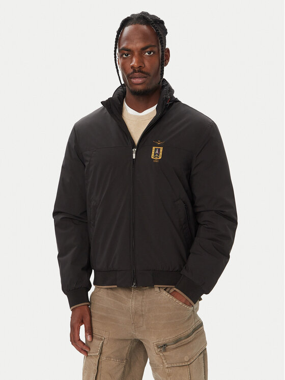Aeronautica Militare Преходно яке 262AB3084UCT04374 Черен Regular Fit