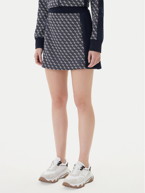 Guess Fustă mini V6RD04 K2042 Bleumarin Regular Fit