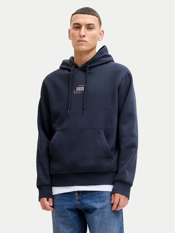 Jack & Jones Jack & Jones Pulóver Corp Graphic 12268422 Sötétkék Regular Fit