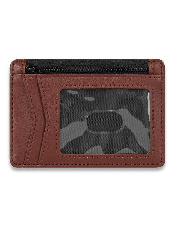 James Hawk James Hawk Mały Portfel Męski Męski skórzany portfel slim z RFID Brązowy