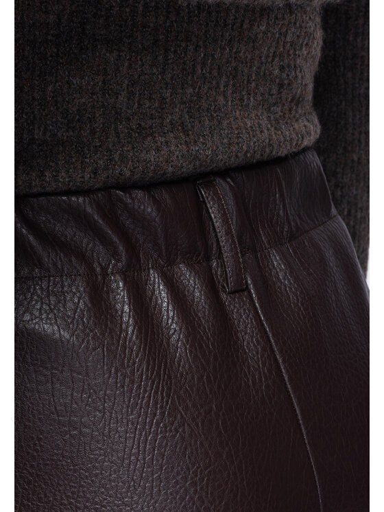 Ombre Ombre Spodnie materiałowe OW-PA-E0023 Brązowy Relaxed Fit