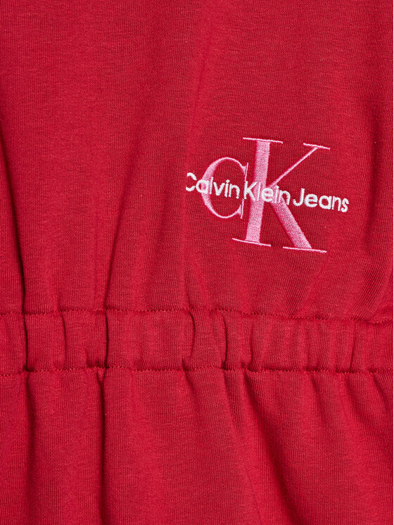 Calvin Klein Jeans Calvin Klein Jeans Sukienka dzianinowa Monogram IG0IG02316 D Czerwony Relaxed Fit