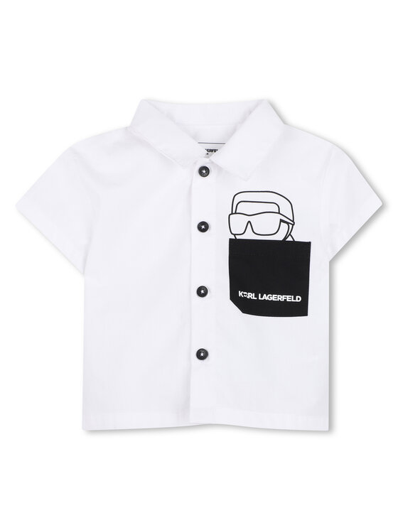 Karl Lagerfeld Kids Karl Lagerfeld Kids Σετ πουκάμισο και σορτς υφασμάτινα Z31077 Μαύρο Regular Fit