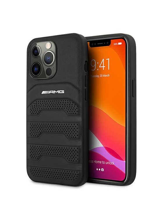 Etui na telefon Mercedes AMG Petronas F1, Czarne, iPhone 13 Pro