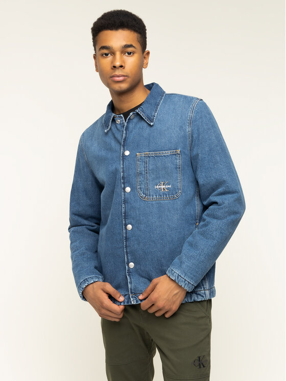 Calvin Klein Jeans Džínsová bunda Padded Denim Shirt J30J314386 Modrá