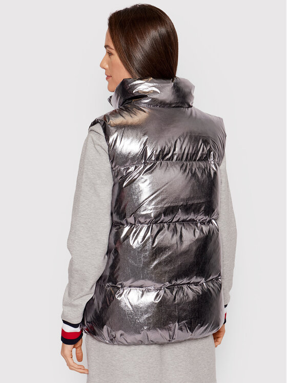 Tommy Hilfiger Tommy Hilfiger Елек Gloss Foil WW0WW33073 Сребрист Regular Fit