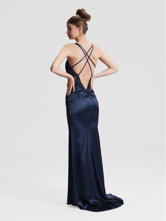 Hey Kyla Hey Kyla Abendkleid 5AG030HK Dunkelblau Slim Fit