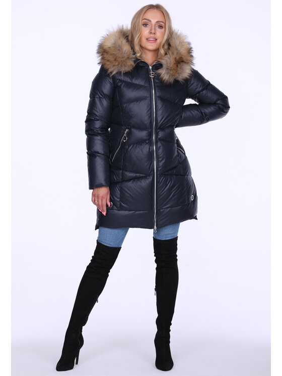 Perso Perso Kurtka damska BLH220038FXF Granatowy Regular Fit