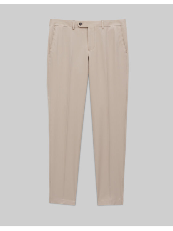 Borgio Borgio Spodnie garniturowe lido_02_bz Beżowy Slim Fit