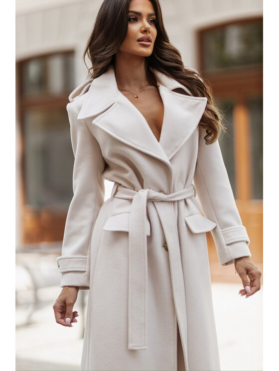 LilaLou LilaLou Płaszcz przejściowy LeLong Biały Regular Fit