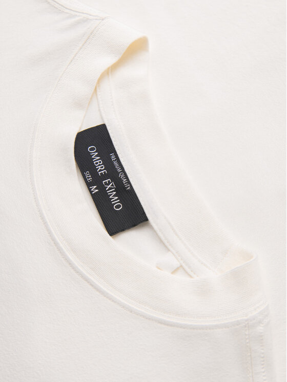 Ombre Ombre T-Shirt OM-TSCT-0279 Biały Loose Fit