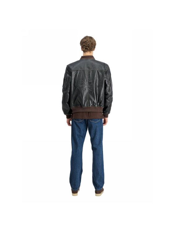 Alpha Industries Alpha Industries Kurtka skórzana 138121 Brązowy Regular Fit