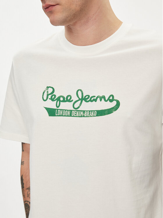 Pepe Jeans Pepe Jeans Marškinėliai Claude PM509390 Écru Regular Fit