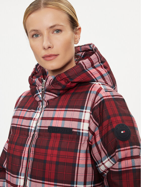 Tommy Hilfiger Tommy Hilfiger Zimní bunda New York Tartan WW0WW40233 Červená Relaxed Fit