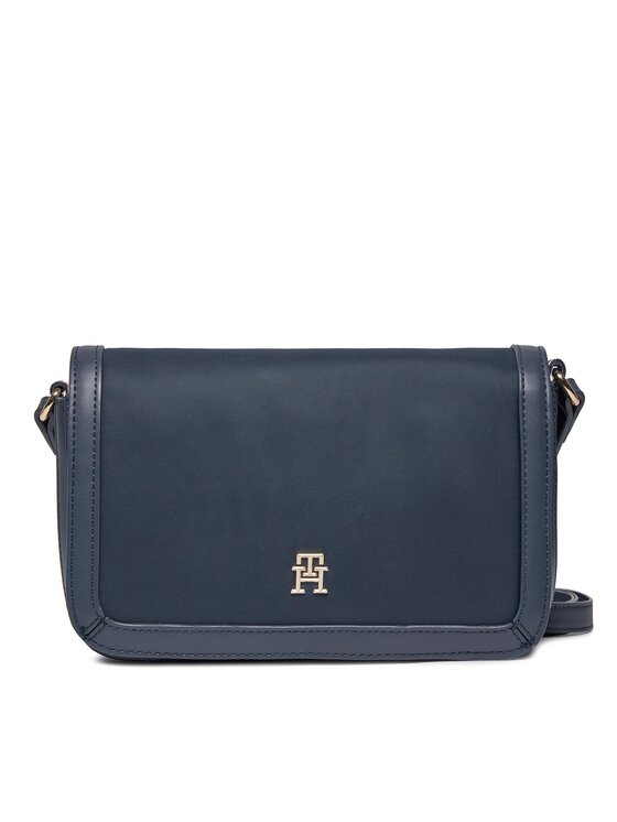 Geantă Tommy Hilfiger Th Essential S Flap Crossover AW0AW15700 Bleumarin