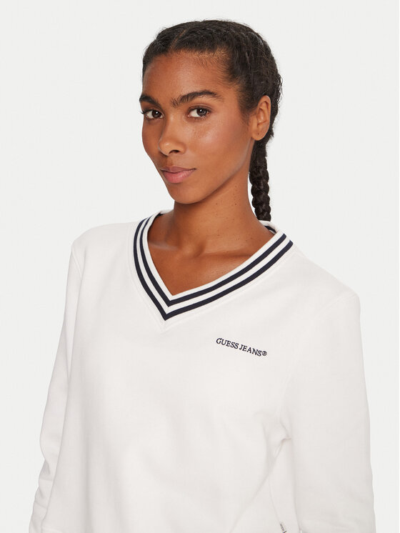 Guess Jeans Guess Jeans Μπλούζα W5YQ1 8K68I4 Λευκό Regular Fit