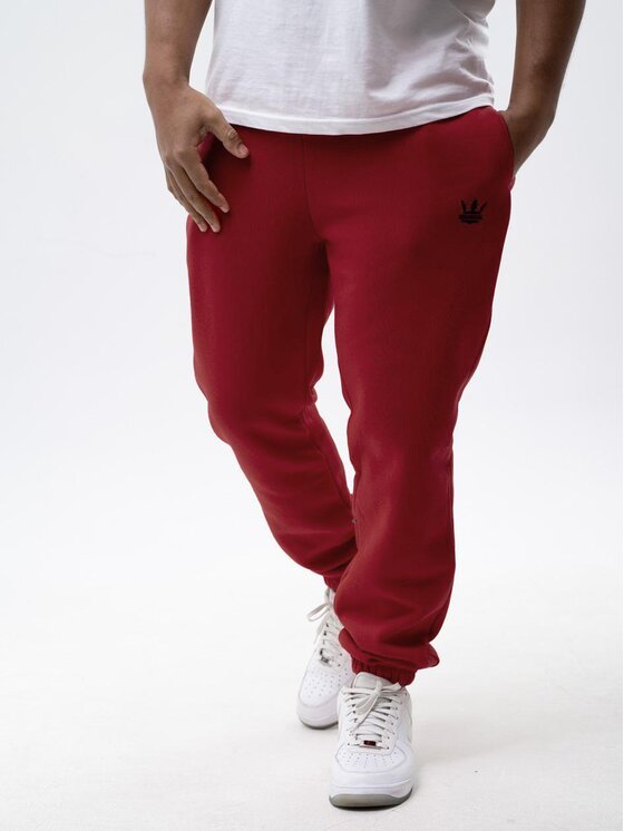 Jigga Wear Jigga Wear Spodnie dresowe Spodnie Dresowe Męskie Bordowe Jigga Wear Black Crown L Bordowy Regular Fit