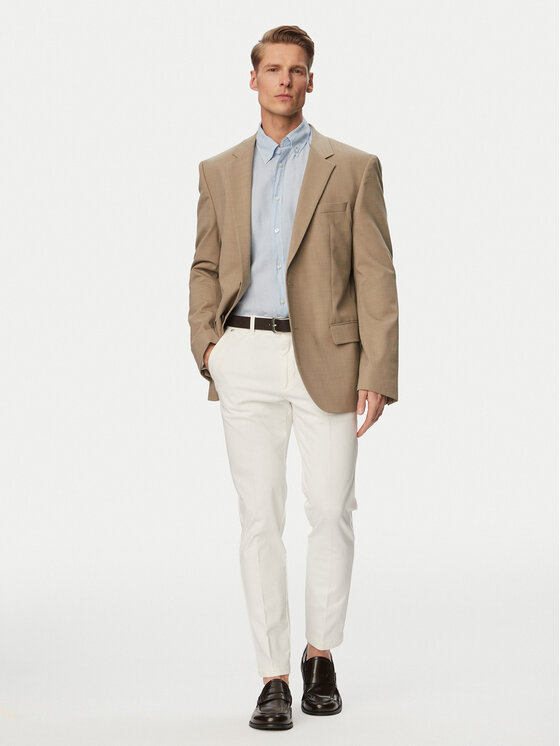 BOSS BOSS Pantaloni chino H-Kaiton1 50543312 Alb Slim Fit