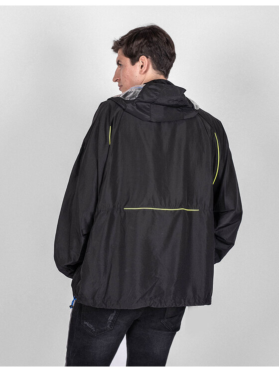 Les Hommes Les Hommes Giacca di transizione LHO357 250B | K Way Nero Regular Fit