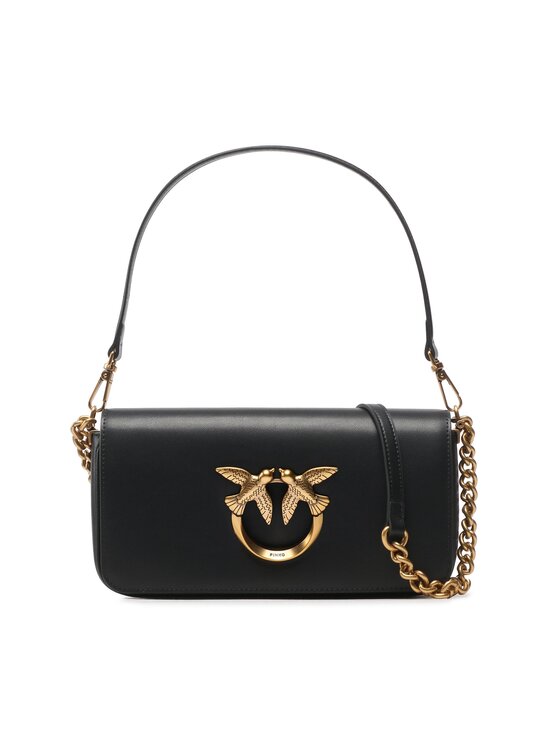 PINKO Pinko Ročna torba Love Click Baguette Mini Vitello Seta PE 23 PLTT100068 A0F1 Črna